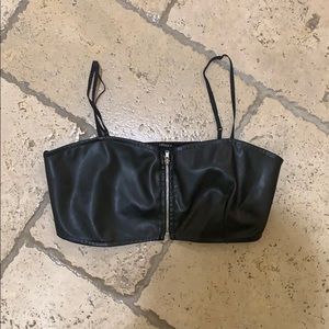 Leather crop top